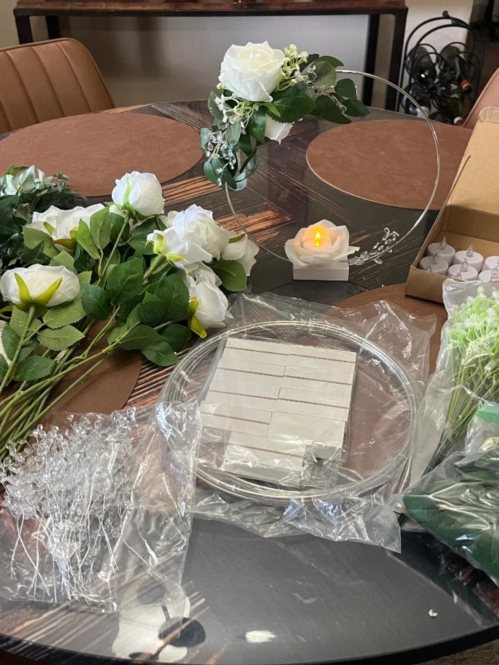 Center Piece Rings, Roses, tea lights, and more